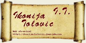 Ikonija Tolović vizit kartica